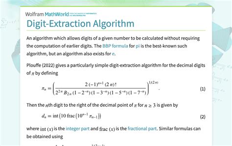 Digit Extraction Algorithm .